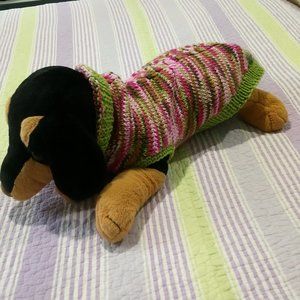 Hand Crafted Knit Dog Sweater Coat Cat Fur Baby Jacket Goat Sheep Animal Print